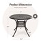 Brown Cast Aluminum Patio Table 36 Inch Outdoor Dining 4-Person Umbrella Hole